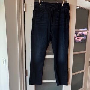 MOTHER Mid Rise Dazzler Ankle Jeans in Dark Indigo